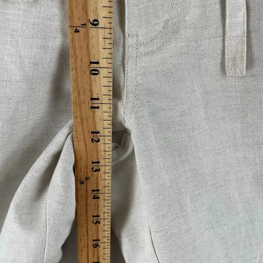 Havana Shirt Co Mens Drawstring Linen Beach Pants SZ XL 40/42 Natural Beige